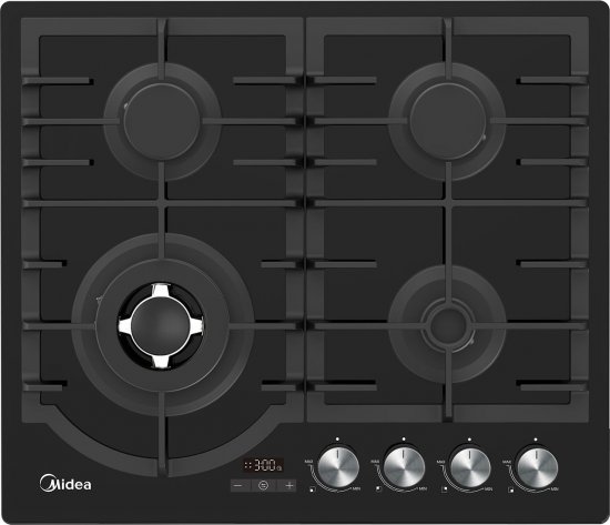 כיריים גז 4 להבות בישול עם טיימר Midea 60GH096 - צבע שחור