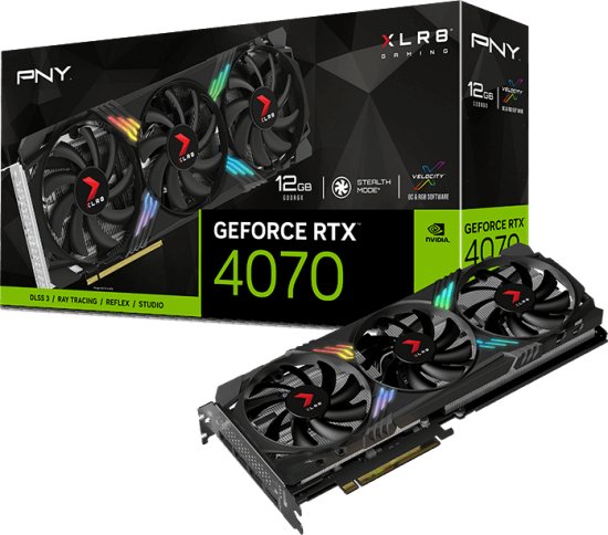 כרטיס מסך PNY GeForce RTX 4070 12GB GDDR6X XLR8 Gaming VERTO EPIC-X RGB Triple Fan DLSS 3