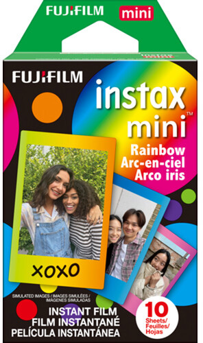 מארז 10 סרטי צילום instax Mini Rainbow  למצלמות אינסטנט Fujifilm instax Mini