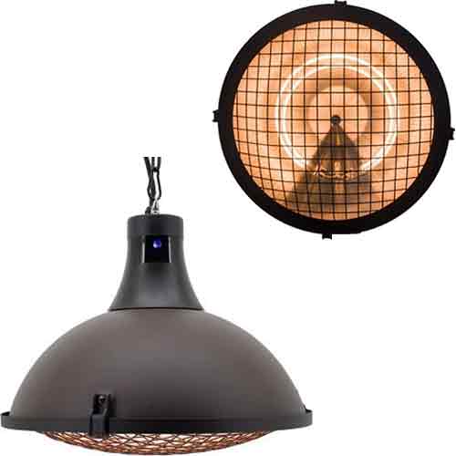 מחמם חוצות חשמלי תלוי + שלט S.Patio 2100W - צבע מוקה