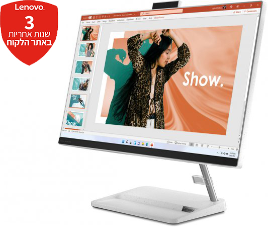 מחשב All-in-One ללא מסך מגע Lenovo IdeaCentre AIO 3-24IAP7 F0GH0147IV - צבע לבן