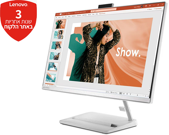 מחשב All-in-One ללא מסך מגע Lenovo IdeaCentre AIO 3-27IAP7 F0GJ00RNIV - צבע לבן