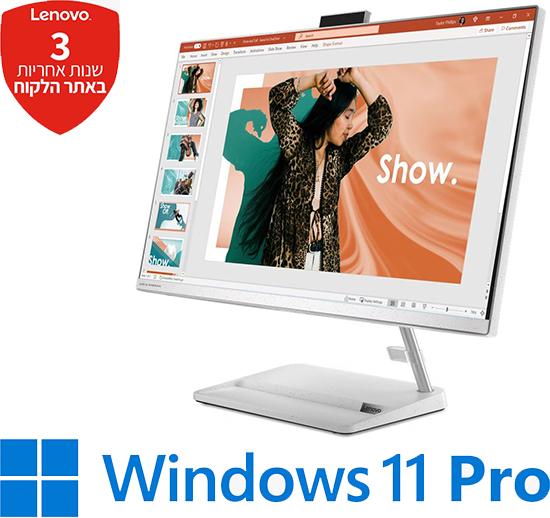 מחשב All-in-One ללא מסך מגע Lenovo IdeaCentre AIO 3-27IAP7 F0GJ00S1IV - צבע לבן
