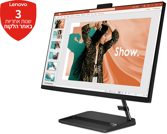 מחשב All-in-One ללא מסך מגע Lenovo IdeaCentre AIO 3-27IAP7 F0GJ00S2IV - צבע שחור