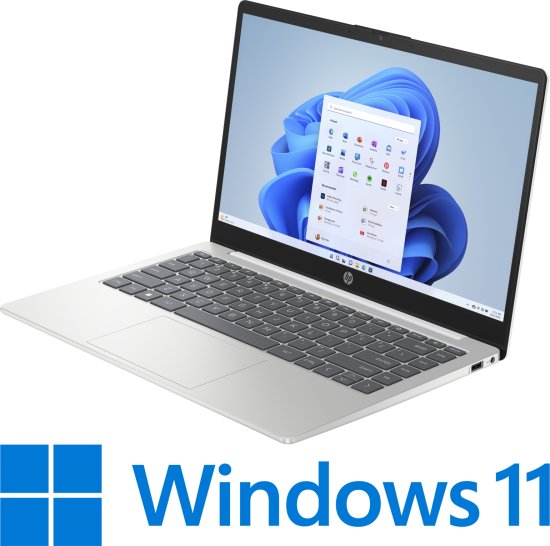 מחשב נייד - HP Laptop 14-EP0009NJ / 8J102EA - צבע לבן בשילוב כסף