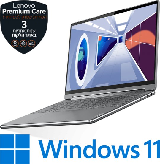 מחשב נייד Lenovo Yoga 9-14IRP8 83B1003DIV - צבע Storm Grey