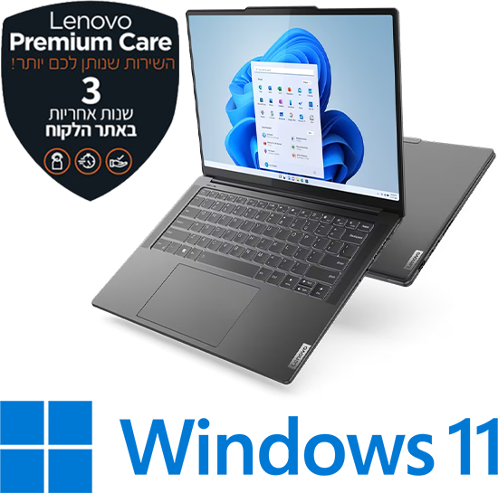 מחשב נייד עם מסך מגע Lenovo Yoga Pro 9 14IRP8 83BU003EIV - צבע Storm Grey
