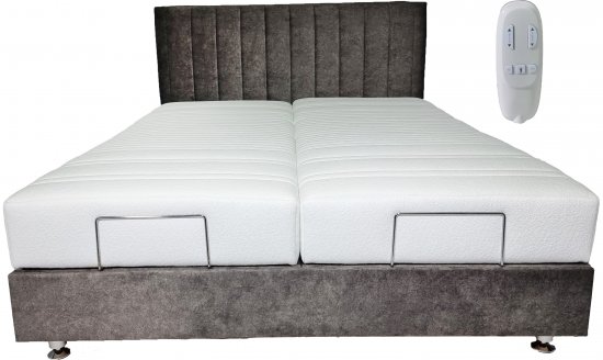 מיטת זוגית חשמלית מתכווננת 160X200 ס''מ מבית Simmons דגם מארי - צבע אפור
