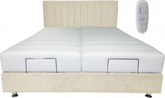 מיטת זוגית חשמלית מתכווננת 180X200 ס''מ מבית Simmons דגם מארי - צבע בז'