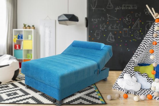 מיטת נוער Yarden עם מזרן אורתופדי וארגז מצעים 120X190 ס''מ King Comfort - כחול