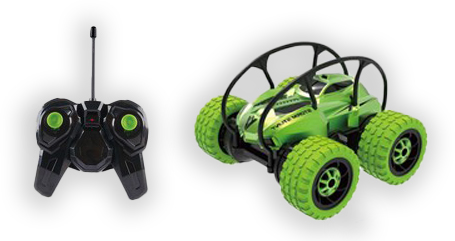 מכונית משתוללת על שלט נטען Best Wheels Student Bus - צבע ירוק