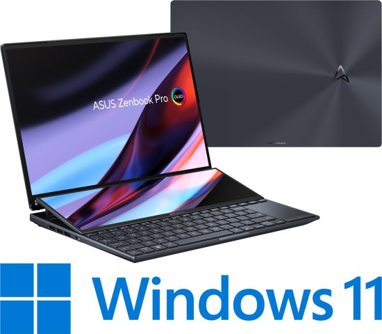 מציאון ועודפים - מחשב נייד עם מסך מגע Asus Zenbook Pro 14 Duo OLED UX8402VV-P1021W - צבע Tech Black