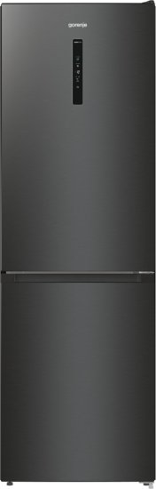 מקרר 2 דלתות מקפיא תחתון No-Frost בנפח 320 ליטר - צבע דמוי נירוסטה שחורה - Gorenje NRK619EABXL4