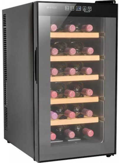 מקרר יין טרמו-אלקטרי עם מדפי עץ עד 18 בקבוקים Vinopo CH-50FD2 - צבע שחור