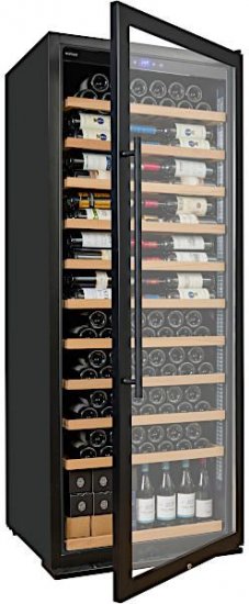 מקרר יין ענק עם מדפי עץ נשלפים עד 300 בקבוקים Vinopo SU-300B - צבע שחור