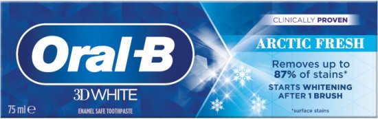 משחת שיניים להלבנה Oral-B 3D White מנטה קרירה - נפח 75 מ''ל