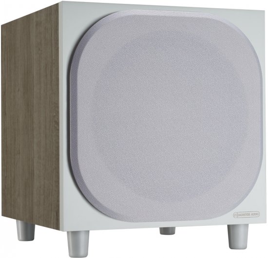 סאבוופר MONITOR AUDIO Bronze W10 - צבע לבן / עץ כהה