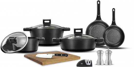 סט 13 חלקים Food Appeal Elite - צבע שחור-כסוף