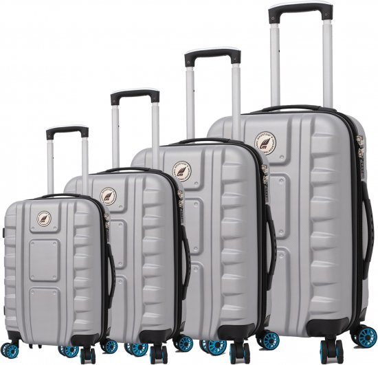 סט מזוודות קשיחות 20+24+28+32 אינץ' דגם Cross Over מבית Camel Mountain - צבע כסוף