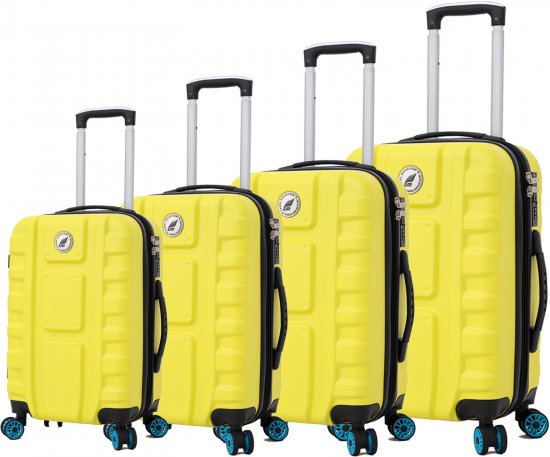 סט מזוודות קשיחות 20+24+28+32 אינץ' דגם Cross Over מבית Camel Mountain - צבע צהוב