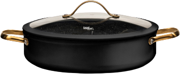 סיר סוטאז' 32 ס''מ Food Appeal Regal - צבע שחור עם ידיות זהב