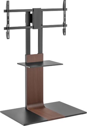 עגלה ניידת עבור מסכים 45-90 אינצ׳ מבית Brateck - שחור מטאלי ועץ