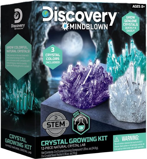 ערכה לגידול קריסטלים Discovery Mindblown - Crystal Growing - כולל 12 חלקים