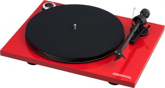 פטיפון עם ראש Pro-Ject Essential III Ortofon OM10 - צבע אדום