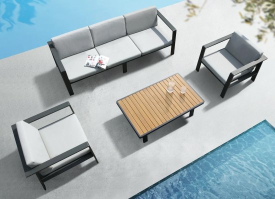 פינת ישיבה גן ספה תלת ו-2 כורסאות עם שולחן מדגם נופר Mira