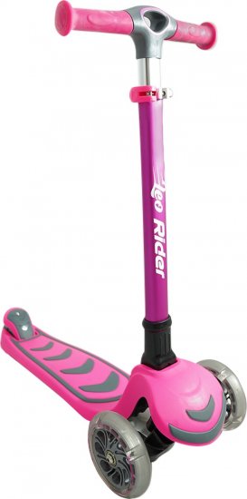 קורקינט 3 גלגלים עם אורות Leo Rider - צבע ורוד