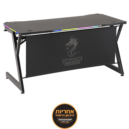 שולחן גיימינג מקצועי Dragon T7 XL RGB - צבע שחור
