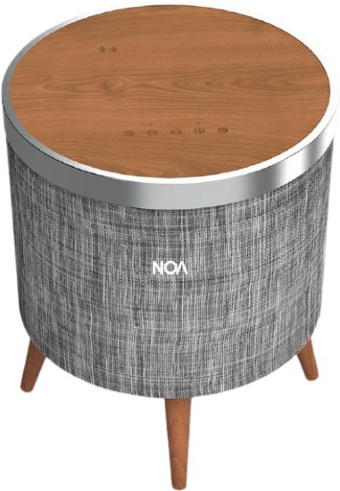 שולחן רמקול Bluetooth עם משטח טעינה אלחוטי NOA Sound Box V1200W - צבע אפור / חום