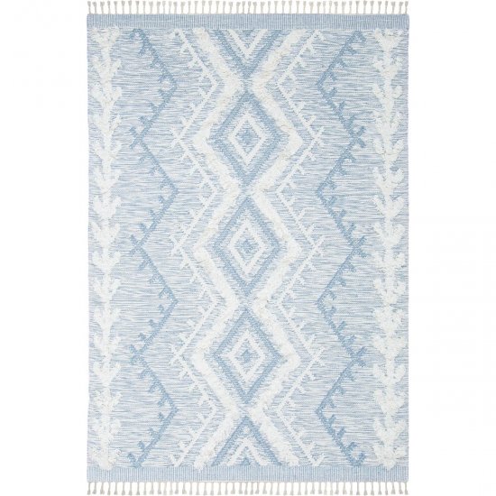 שטיח קילים סקנדינבי 05 תכלת עם פרנזים 180*275 ס"מ - L