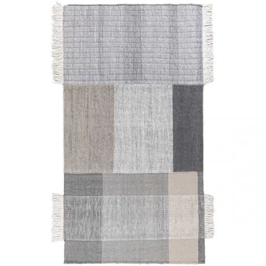 שטיח קילים סקנדינבי 21 אפור בהיר עם פרנזים 160*230 ס"מ - L