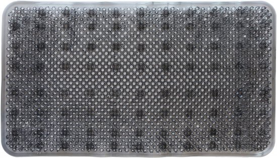 שטיחון אמבט PVC למניעת החלקה דגם דשא מבית Aquila - צבע אפור שקוף