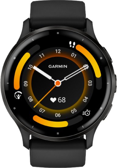שעון חכם Garmin Venu 3 - עם מסגרת פלדת אל-חלד שחורה ומארז ורצועת סיליקון בצבע שחור - עם תמיכה מלאה בעברית - שנתיים אחריות יבואן רשמי על ידי רונלייט