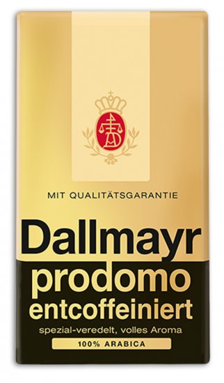 תערובת פולי קפה נטול קפאין 500 גרם Dallmayr Prodomo Entocoffeiniert