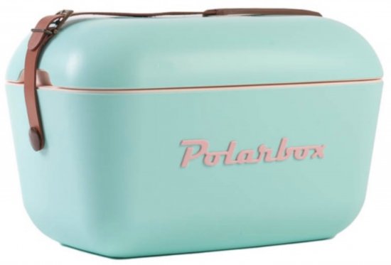 צידנית מעוצבת עם רצועת עור 20 ליטר Polarbox – Classic – צבע ציאן ורוז