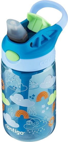 בקבוק שתיה לילדים 420 מ''ל Contigo Autoseal Cleanable - צבע כחול עננים