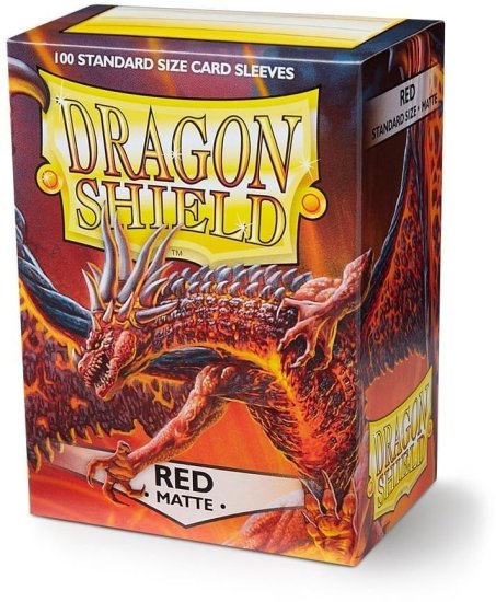 100 שרוולי קלפים Nintendo Dragon Shield Matte - צבע אדום