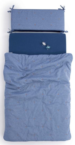 סט מצעים למיטת תינוק/מעבר 100% כותנת ג'רזי מבית Dadada - כחול ג'ינס