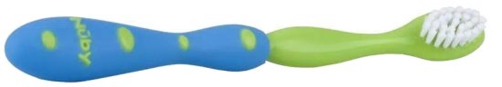 מברשת שיניים מעוצבת לילדים מבית Nuby - צבע כחול/ירוק