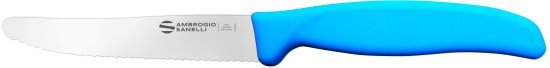סכין ירקות משוננת עגולה 11 ס''מ Ambrogio Sanelli Supra - צבע כחול – תמונה 2
