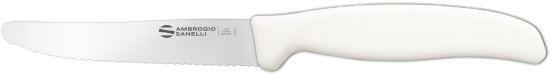 סכין ירקות משוננת עגולה 11 ס"מ Ambrogio Sanelli Supra – צבע לבן