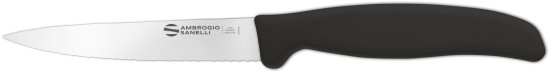 סכין ירקות משוננת קצה שפיץ 11 ס"מ Ambrogio Sanelli Supra – צבע שחור