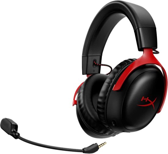 אוזניות גיימינג אלחוטיות HyperX Cloud III - צבע שחור / אדום