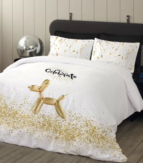 סט מצעים למיטה זוגית מיקרופייבר 160X200 ס"מ קונפטי מבית Homestyle