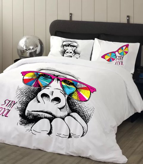 סט מצעים למיטת יחיד מיקרופייבר 90X200 ס"מ גורילה מבית Homestyle