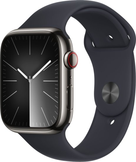 שעון חכם Apple Watch 45mm Series-9 GPS+Cellular צבע שעון Graphite Stainless Steel Case צבע רצועה Midnight Sport Band גודל רצועה M/L - מכירה מוקדמת - אספקה החל מתאריך 12.10.2023