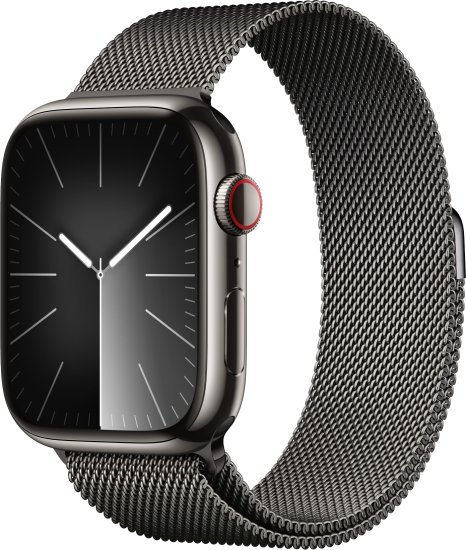 שעון חכם Apple Watch 45mm Series-9 GPS+Cellular צבע שעון Graphite Stainless Steel Case צבע רצועה Graphite Milanese Loop גודל רצועה One Size - מכירה מוקדמת - אספקה החל מתאריך 12.10.2023